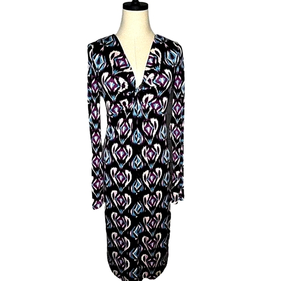 TORY BURCH 100% SILK MIDI DRESS EXCELLENT USED CONDITION SIZE MEDIUM - Picture 13 of 14